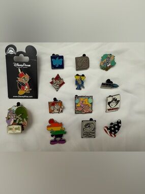 Disney Pin Bundle Lot of 14 Mixed Characters Parks Trading Pins